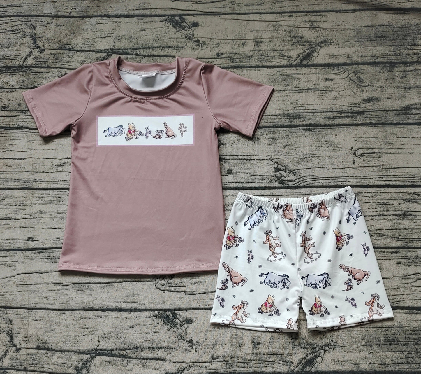 Baby Boy Short Sleeves Bear Tiger Shirt Shorts Set