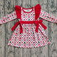 Baby Girl Long Sleeves Christmas Santa Bows Knee Length Dress RTS