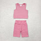Baby Girl Pink Athletic Active Wear Top Shorts Clothes Set RTS