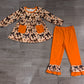 Baby Girls Kids Bows Flower Candy Pockets Tunic Ruffle Pants Halloween Set Clothes RTS