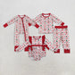 Baby Girl Toddler Long Sleeves Santa Bows Sibling Christmas Romper Pajamas Set RTS
