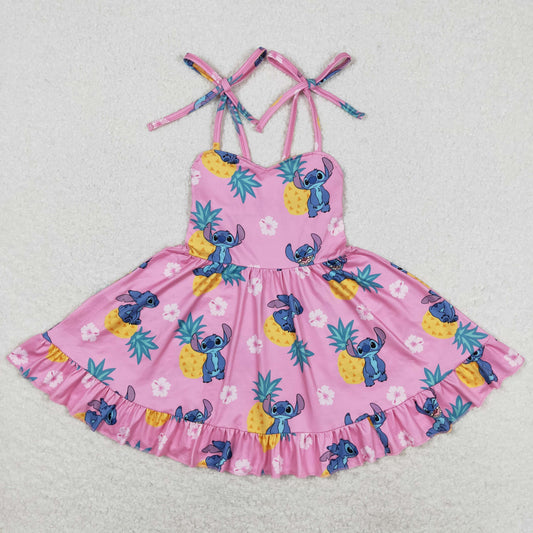 Baby Girl Summer Sleeveless Pineapple Flower Dress