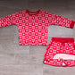 ( No moq ) Preorder Baby Girls Kids Long Sleeves Hearts Checked Shirt Skirt Shorts Valentine Set