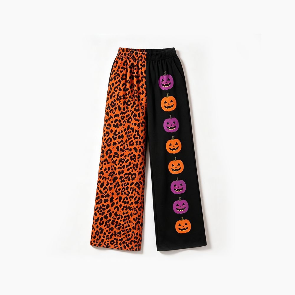 ( Moq 5 ) Baby Girls Kids Halloween Pumpkins Leopard Pants Bottoms Clothes