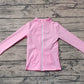 Baby Girl Light Pink Pocket Yoga Sports Zipper Jacket Tops