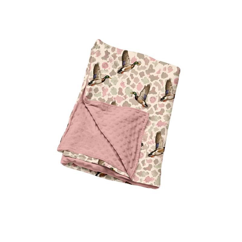 ( Moq 5 ) Preorder Baby Girls Toddler Ducks Camo Print Blanket