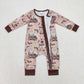 Baby Boy Infant Fall Deers turkey Hunting Zipper Bamboo Romper