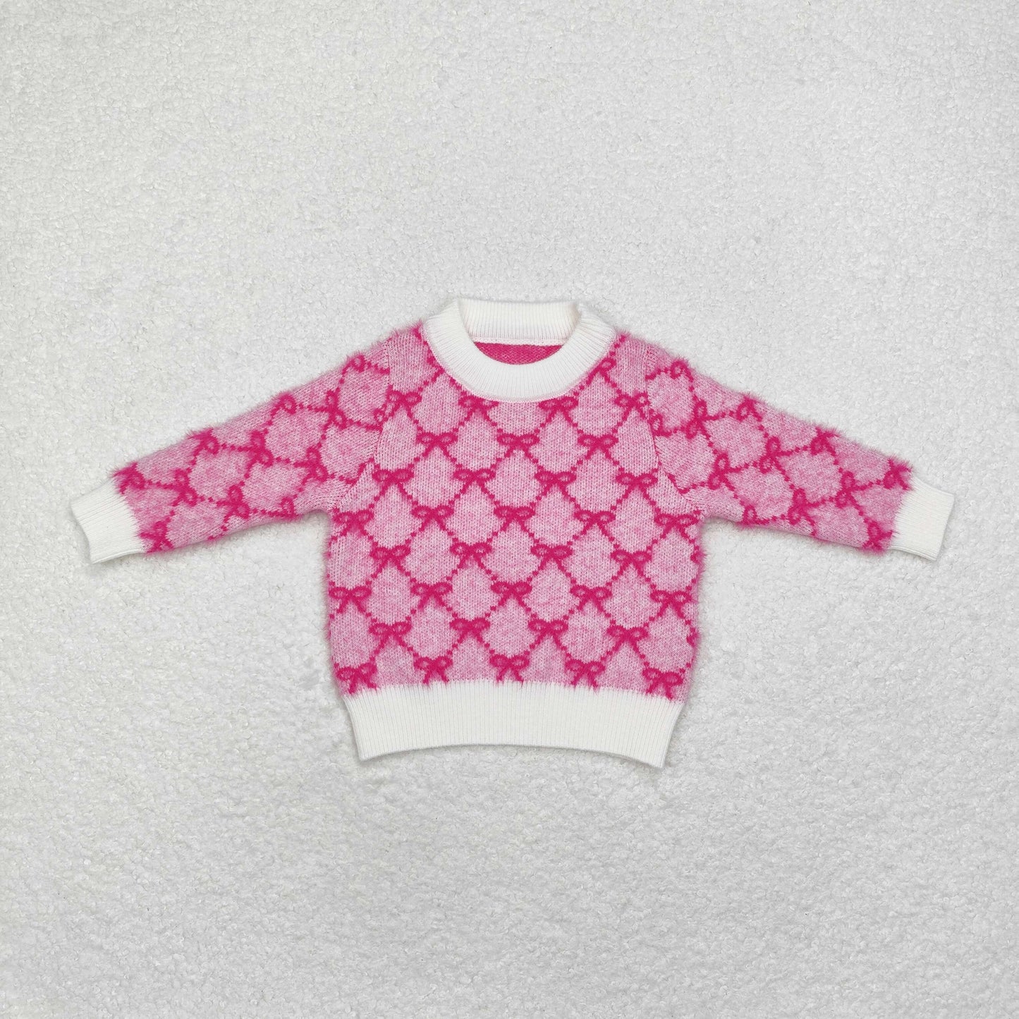 Baby Girl Long Sleeves Pink Bows Sweater