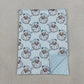 Baby Children Kids Christmas Santa Blue Stripes Blanket RTS