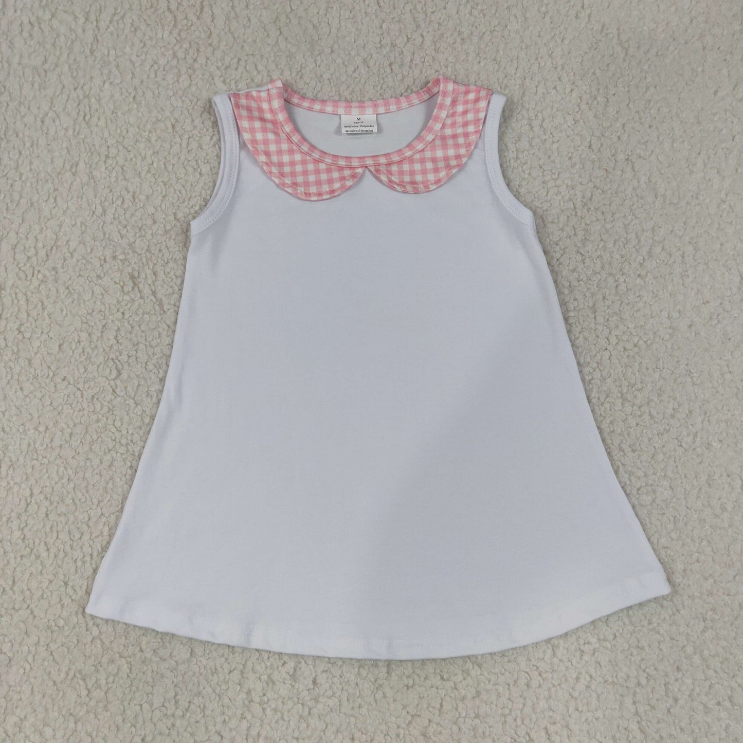 Baby Girls Kids Sleeveless Pink Plaid Tops Clothes RTS