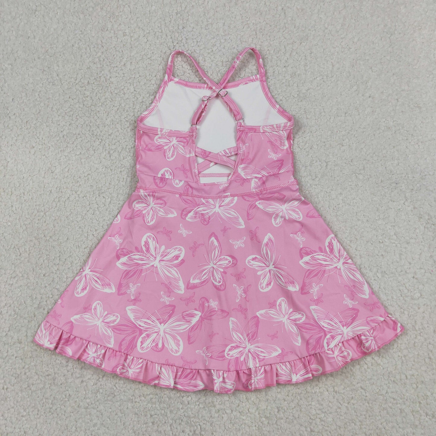 Baby Girls Kids Sleeveless Butterfly Yoga Active Knee Length Dress RTS