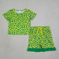 Baby Girls Kids Short Sleeves Leopard Shirt Pockets Shorts Summer Set Yellow Clothes RTS
