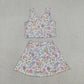 Baby Girls Kids Flower Tops Skirt Shorts Yoga Summer Set RTS
