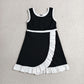 Baby Girls Kids Sleeveless Shorts Scallop Black Dress Yoga Active Clothes RTS