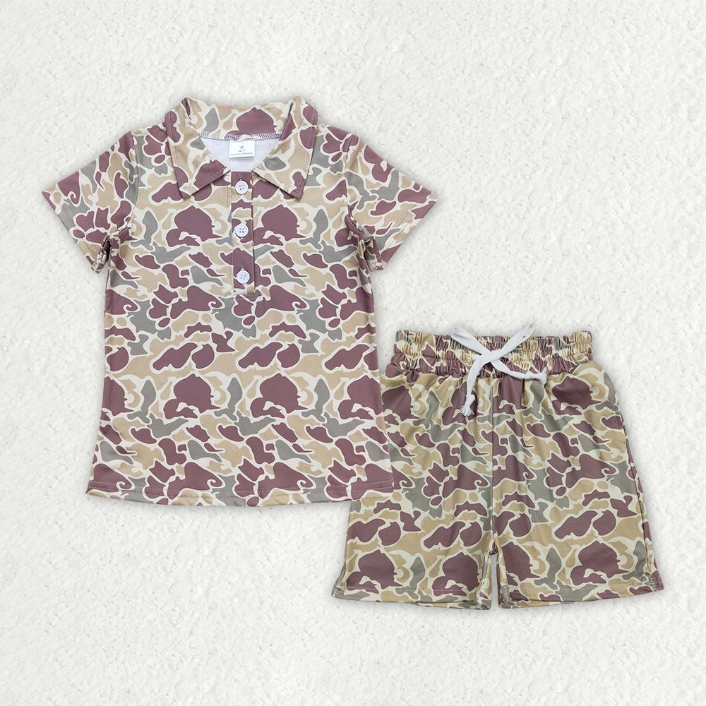 Baby Boys Kids Short Sleeves Shirt Camo Pockets Shorts Set Clothes RTS RTS