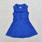 Baby Girl Sleeveless Blue Sports Yoga Dress With Shorts