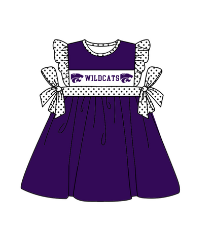 ( Moq 5 Each Style ) Baby Boys Girls Short Sleeves Team Sibling Purple Romper Dress Set