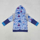 Baby Girl Blue Long Sleeves Princess Hoodie Ruffle Shirt Tops