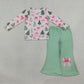 Sibling Baby Girls Kids Long Sleeves Shirts Bell Pants Halloween Sets Christmas Bows Clothes RTS