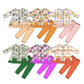 ( Moq 5 Each Style ) Sibling Baby Girls Kids Pumpkins Bows Ducks Tunic Pants Sets Fall Clothes