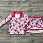 Baby Girls Singer Characters Zipper Shirt Skirt Shorts Yoga Pink Clothes Set RTS