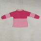 Baby Girls Kids Long Sleeves Pink Stripes Zipper Pullover Yoga Active Shirt RTS