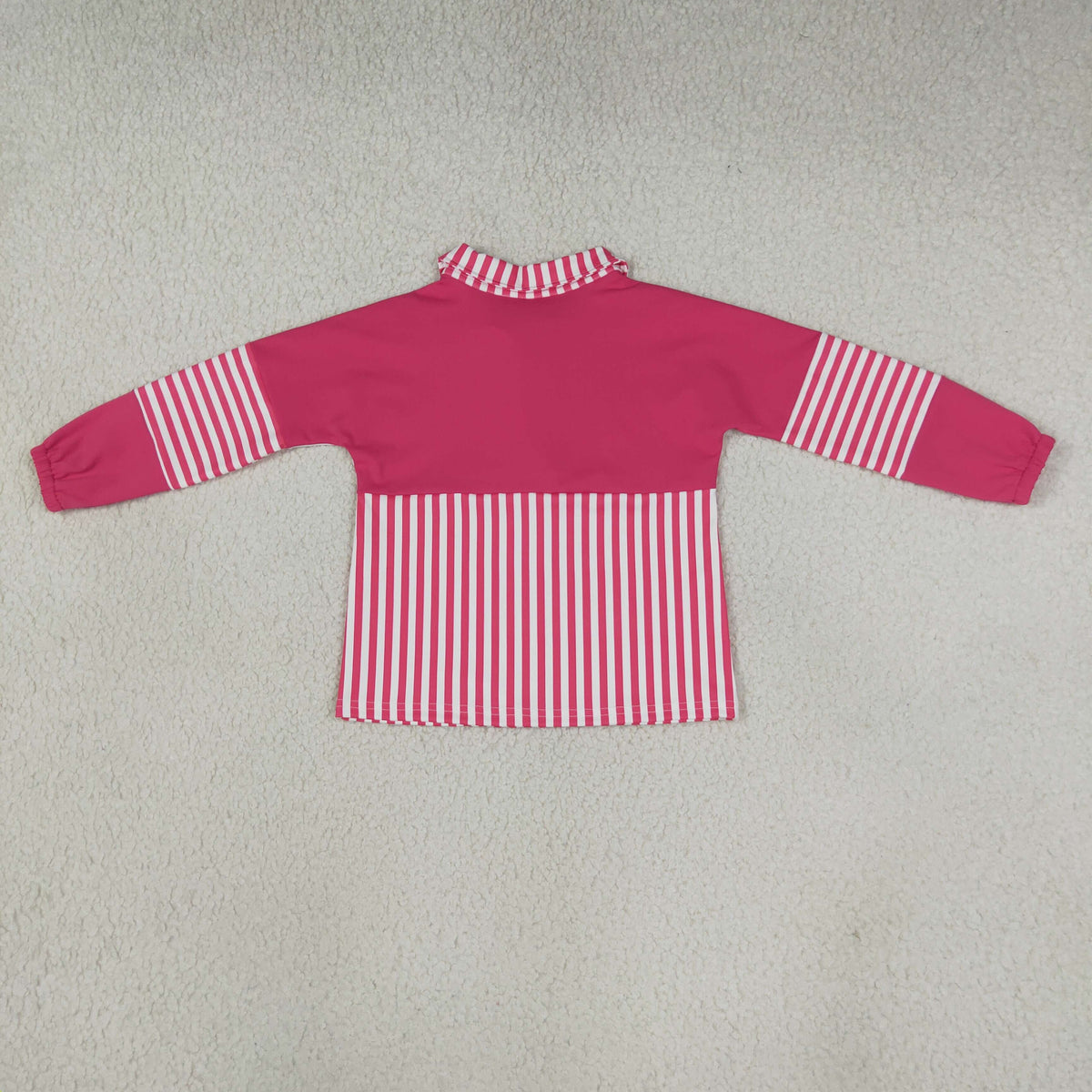 Baby Girls Kids Long Sleeves Pink Stripes Zipper Pullover Yoga Active Shirt RTS