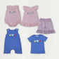 Sibling Baby Boys Girls Kids Embroidery Animals Shirt Set Rompers Summer Clothes RTS