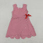 Baby Girls Toddler Sleeveless Red Plaid Yoga Active Knee Length Scallop Dress RTS