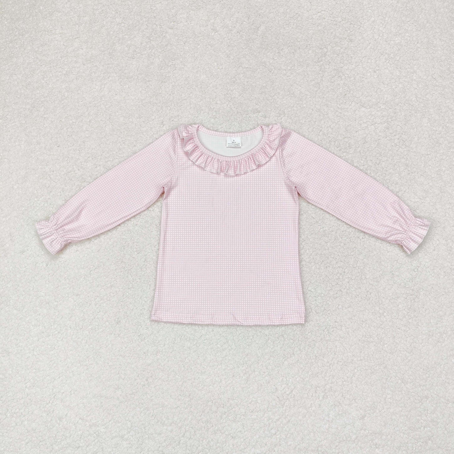 Baby Girl Long Sleeves Pink Plaid Tee Shirt