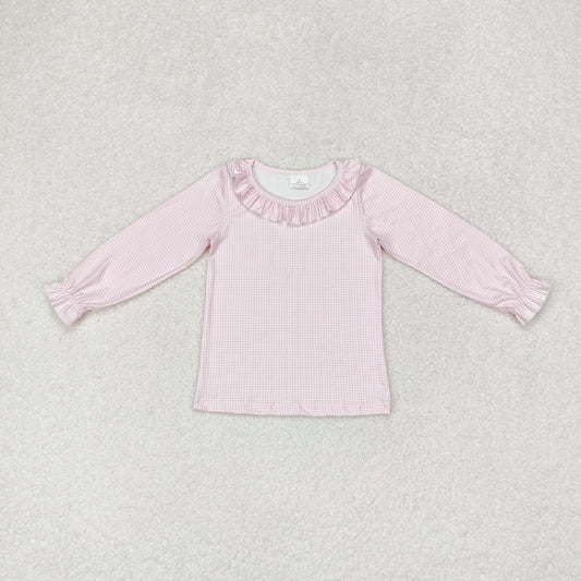 Baby Girl Long Sleeves Pink Plaid Tee Shirt