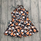 Baby Girl Sleeveless Orange Football Bows Cheer Summer Yoga Active Dress RTS