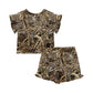( Moq 5 Each Style ) Sibling Baby Girls Kids Short Sleeves Camo Shirts Shorts Summer Sets