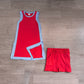 ( No moq ) Preorder Baby Girls Kids Sleeveless Tops Red Shorts Set Yoga Active Clothes