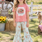 Baby Girls Kids Short Sleeves Cowboy Shirt Boots Aztec Pants Western Set Clothes RTS