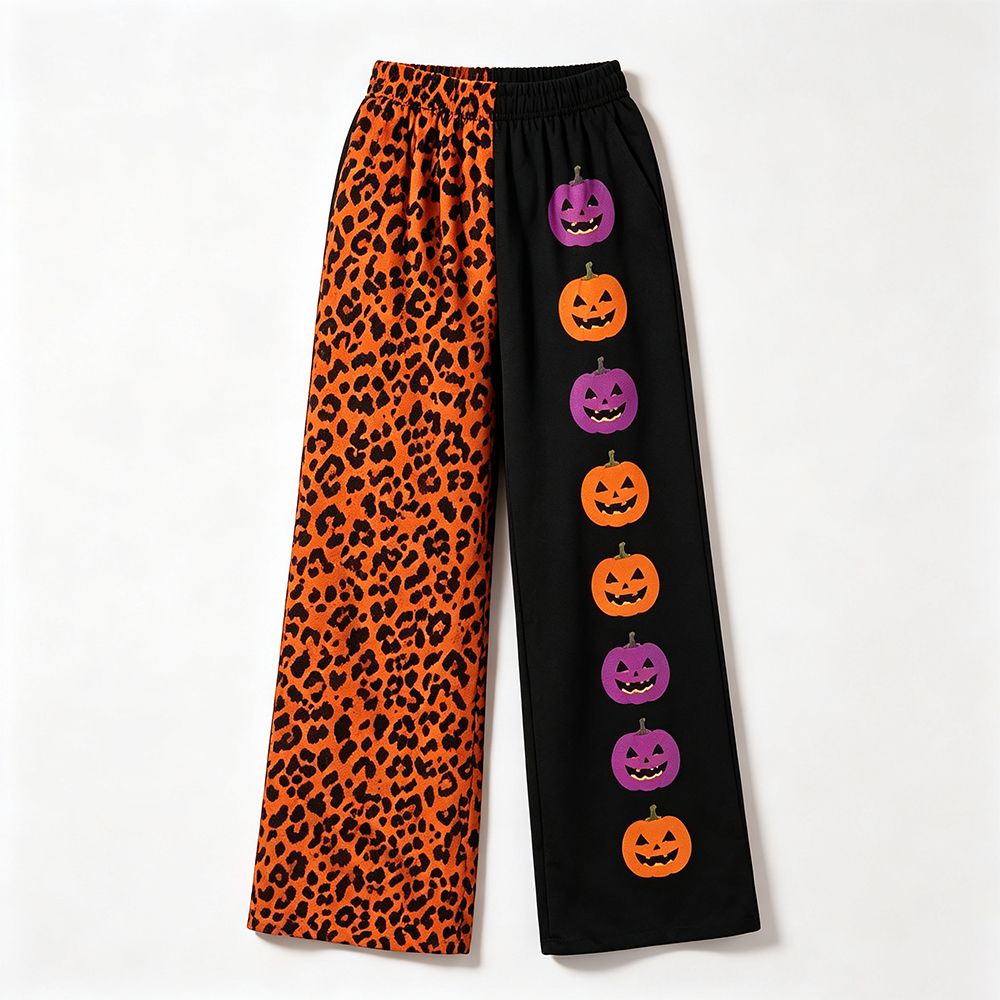 ( Moq 5 ) Preorder Adult Women Halloween Pumpkins Leopard Pants Bottoms Clothes