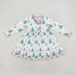 Baby Girl Long Sleeves Christmas Tree Gifts Gown Dress