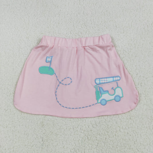 Baby Girl Toddler Embroidery Golf Pink Cotton Skirt Summer Bottom RTS