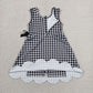 Baby Girls Kids Sleeveless Black Plaid Scallop Yoga Knee Length Dress RTS