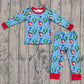 Baby Boy Long Sleeves Christmas Dogs Shirt Pants Pajamas Clothes Set RTS