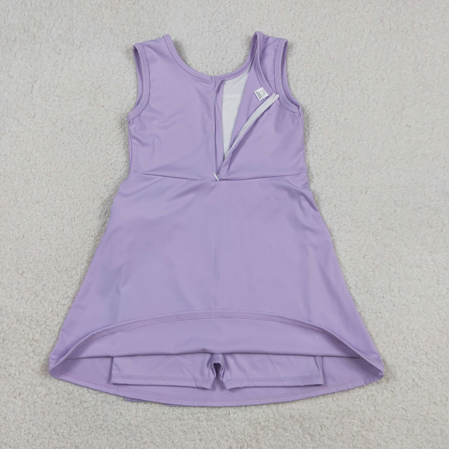 Baby Girls Sleeveless Purple Bow Shorts Knee Length Yoga Active Dress RTS