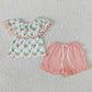 Promotion Baby Girl Cactus Pink Shorts summer sets