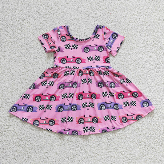 Promotion Baby Girl Car Pink Dress