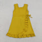 Baby Girls Sleeveless Ruffle Knee Length Yoga Yellow Dress with Shorts RTS
