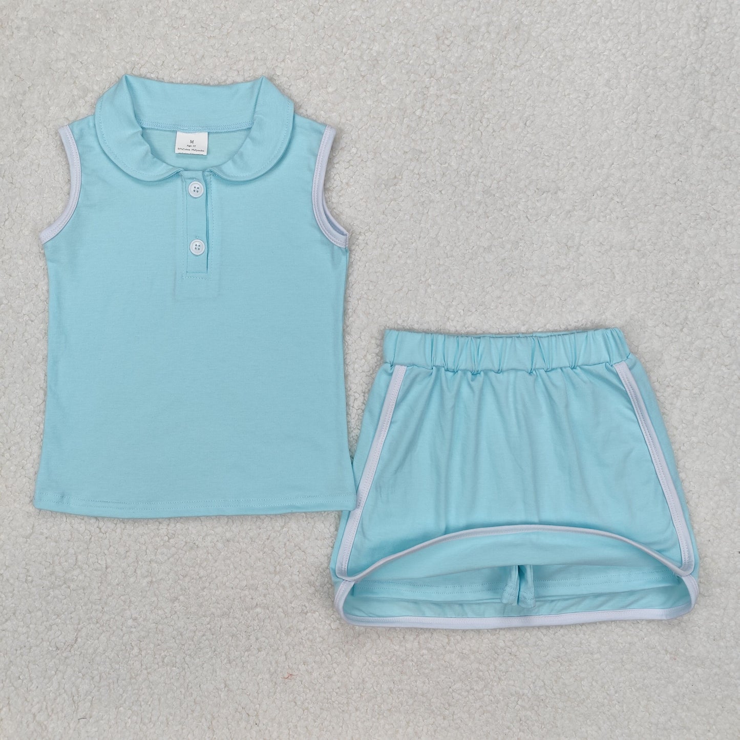 Baby Girl Green Pullover Buttons Shirt Shorts Skirt Skort Clothes Sports Set RTS