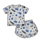 ( Moq 5 )  Custom Baby Girls Kids Bows Tops Shorts Set Clothes 7.15