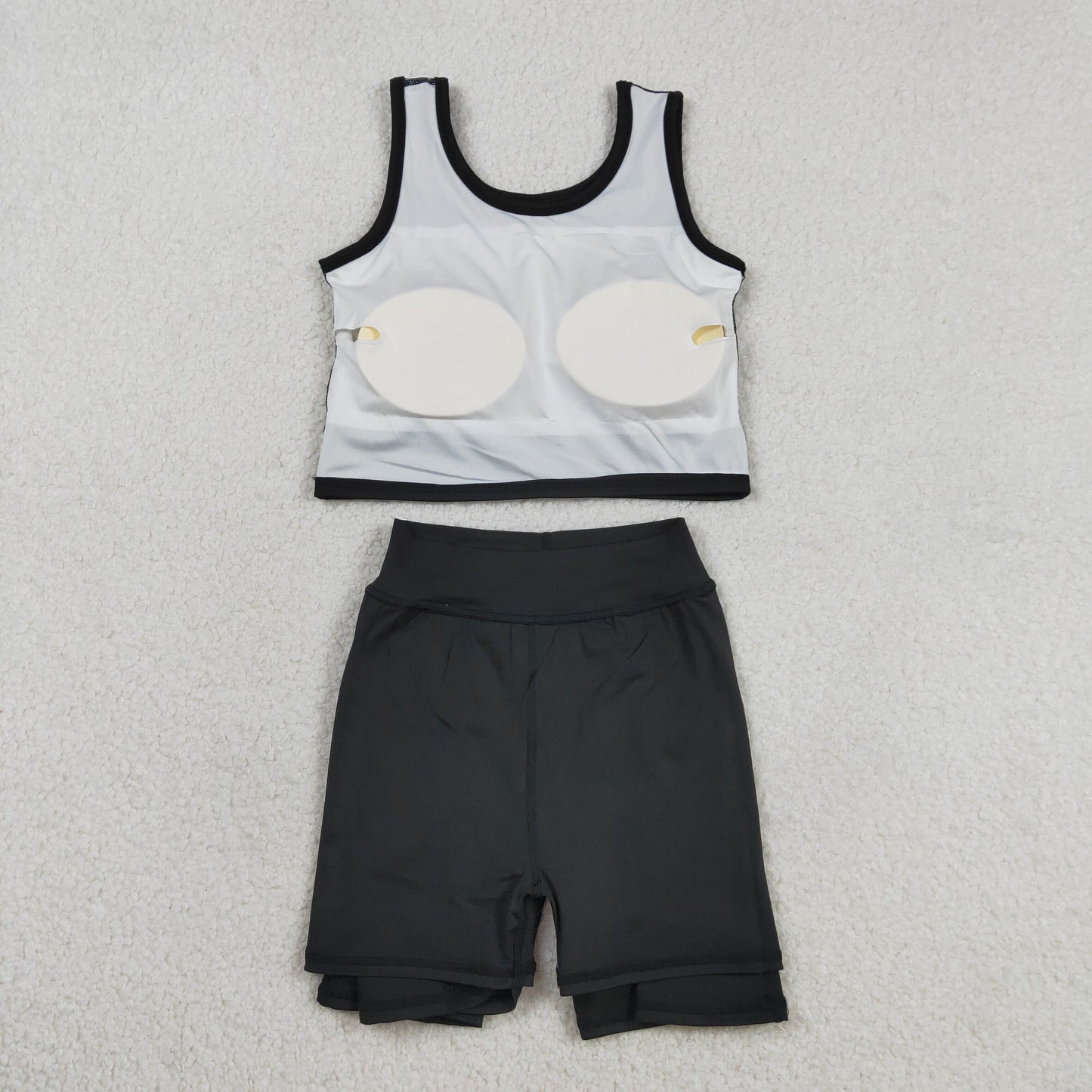 Baby Girls Kids Sleeveless Black Shirt Shorts Skirt Skort Yoga Active Clothes Set RTS
