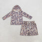 Baby Kids Boys Long Sleeves Southern Camo Print Hoodie Shirt Pockets Shorts Hunting Set RTS