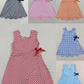 Sibling Baby Girls Plaid Bows Ruffle Yoga Active Shorts Knee Length Scallop Dresses RTS