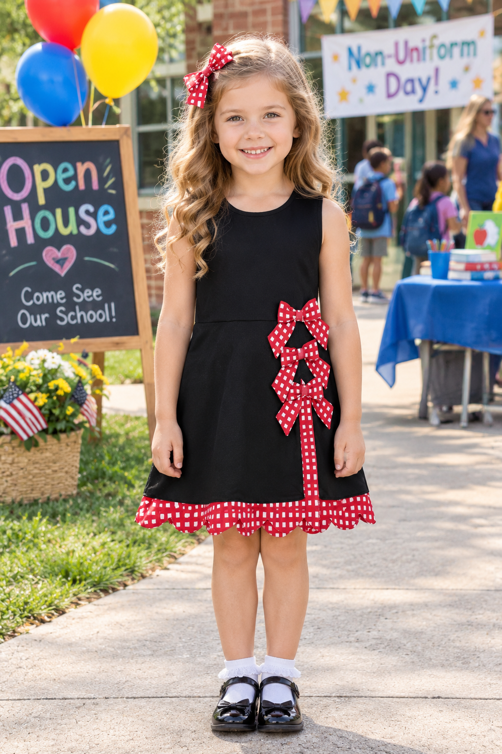 Baby Girls Kids Sleeveless Plaid Bows Shorts Scallop Dress Yoga Active Black Clothes RTS